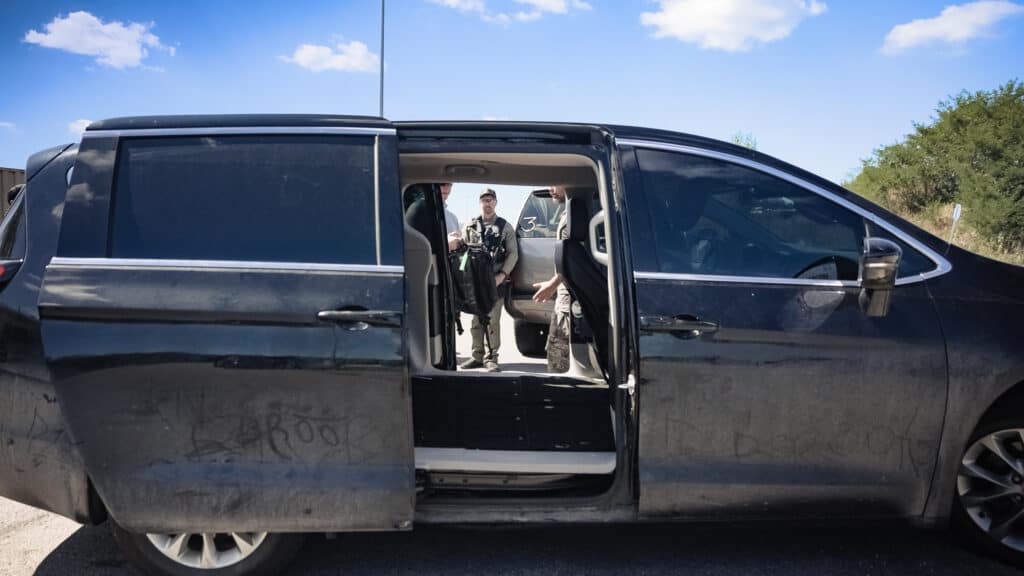 Mini van used as a MedVac support vehicle during HTTG Vehicle Suppression and UC Rescue training.